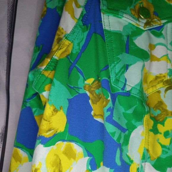 Isaac Mizrah Live green floral print spring jacket - Picture 8 of 15